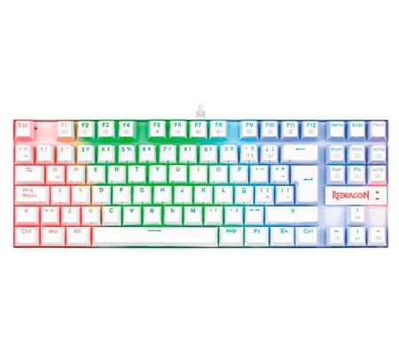 TECLADO MECANICO GAMING REDRAGON K552W-RGB KUMARA USB SWITCH ROJO WHITE