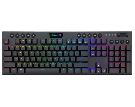 TECLADO MECANICO GAMING REDRAGON HORUS K619-RGB SWITCH ROJO BLACK