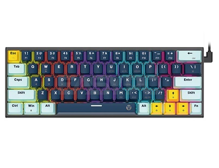 TECLADO MECANICO GAMING FANTECH MK874V2 ATOM63 RGB MIZU EDITION NABY BLUE