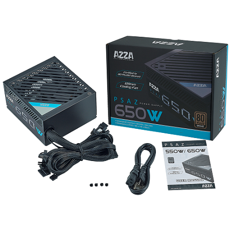 FUENTE DE PODER AZZA PSAZ-650W 650 WATT 80 PLUS BRONZE 650W