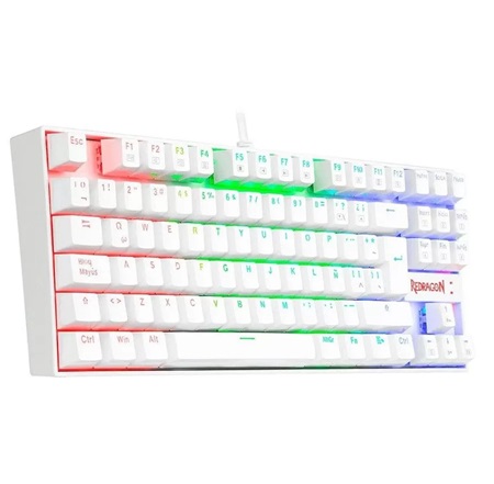 TECLADO MECANICO GAMING REDRAGON K552W-RGB KUMARA USB SWITCH ROJO WHITE